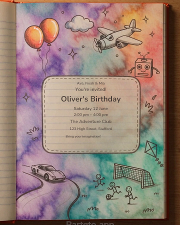 Doodle Adventure — Animated invitation